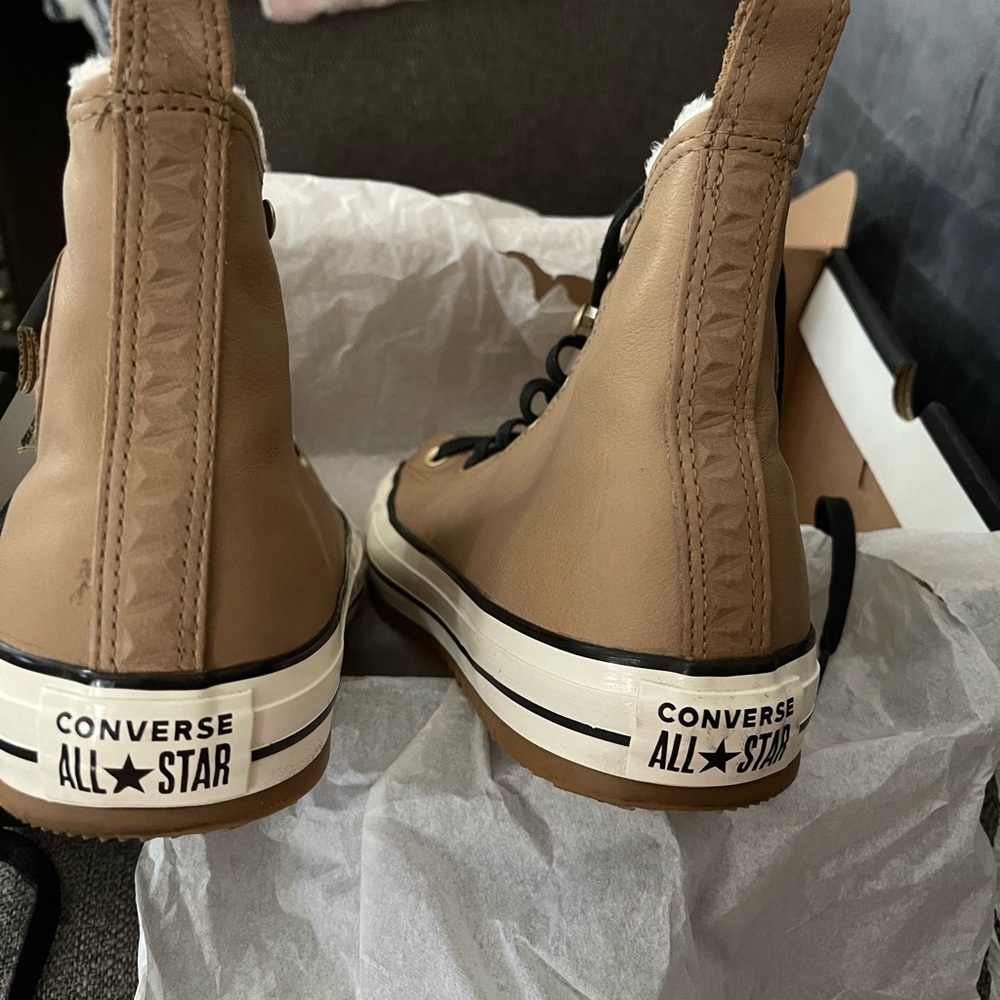 Converse All Star Sherpa Lined Leather Hiker Shoe 162479C Sz Men’s 9 Women’s 11 - Picture 5 of 6